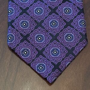 Nordstrom JZ Richards Purple Black Hand Made 100% Silk Made In USA